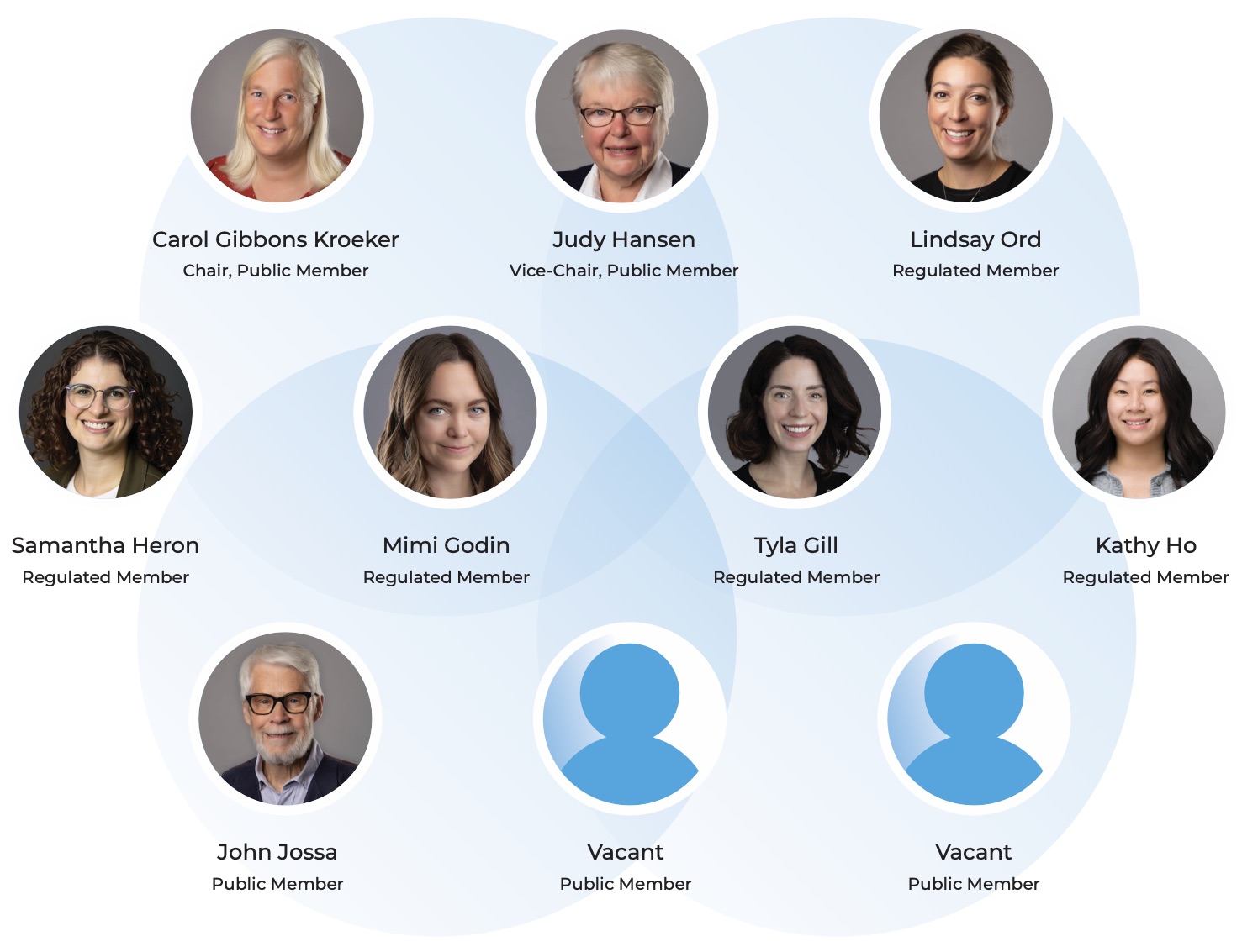 The ten members of the ACDH Council with their names and roles
